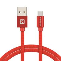 Swissten USB-C naar USB-A Kabel 2M Rood - thumbnail