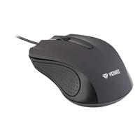 YENKEE YMS 1015BK USB-muis met SUVA-kabel, ergonomisch design, voor thuis en op kantoor, kabellengte: 1,25 m, Wired Mouse, zwart