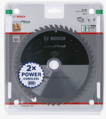 Bosch Accessories Bosch 2608837710 Hardmetaal-cirkelzaagblad 190 x 30 mm Aantal tanden: 48 1 stuk(s)