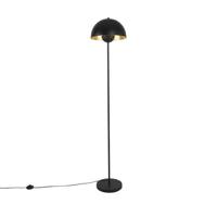 QAZQA Industriële vloerlamp zwart met goud 160 cm - Magnax - thumbnail