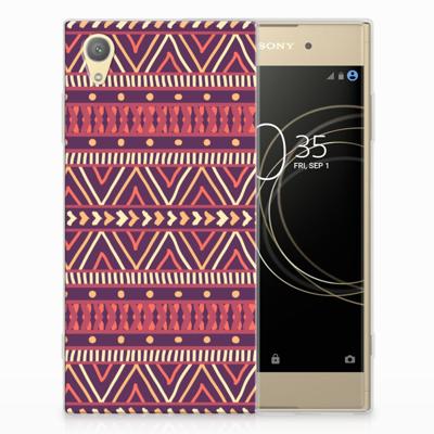 Sony Xperia XA1 Plus TPU bumper Aztec Paars Sony Xperia XA1 Plus TPU bumper Aztec Paars