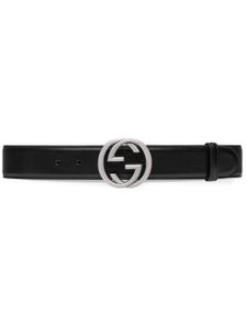 Gucci ceinture Interlocking G en cuir - Noir