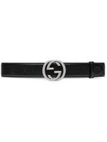 Gucci ceinture Interlocking G en cuir - Noir - thumbnail