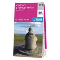 Wandelkaart - Topografische kaart 189 Landranger Ashford & Romney Mars