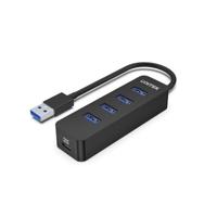UNITEK Active Hub 10 W met geïntegreerde kabel van 15 cm met USB-A-stekkerpoorten, 4 x USB-3.1 en 1 x USB-C 5V2A directe gegevensoverdracht tot 5 Gbps en veilige plug-and-play opladen