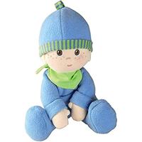 HABA 2617 - knuffelpop Luis, zachte stoffen pop, voor baby's vanaf 0 jaar, met kruippak van pluizig fleece, cadeau voor geboorte of doop