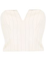 ZIMMERMANN cropped pinstriped corset-style top - Tons neutres