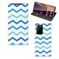 Samsung Galaxy Note 20 Ultra Hoesje met Magneet Zigzag Blauw