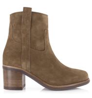 VIA VAI VIA VAI - Flo Hayes Sierra Farro Bruin Suede Enkellaars met hak Dames