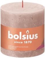 Bolsius Stompkaars Misty Pink Ø100 mm - Hoogte 10 cm - Roze/Grijs - 62 branduren