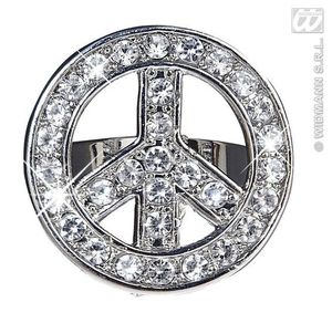 Peace and Love ring strass