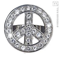 Peace and Love ring strass