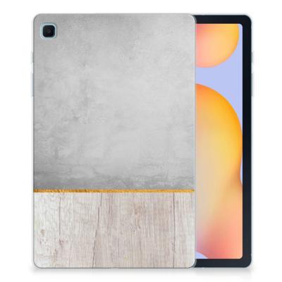 Samsung Galaxy Tab S6 Lite | S6 Lite (2022) Silicone Tablet Hoes Wood Concrete Samsung Galaxy Tab S6 Lite | S6 Lite (2022) Silicone Tablet Hoes Wood Concrete