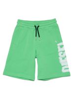 Diesel Kids short de sport en coton à logo imprimé - Vert