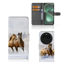 OPPO Find X6 Pro Telefoonhoesje met Pasjes Paarden