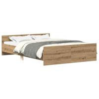 vidaXL Bedframe zonder matras spaanplaat artisanaal eikenkleurig, slaapkamer meubels, bed bodem, tweepersoonsbed, bed, bedstee