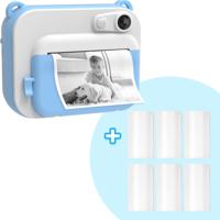 Kindercamera met Printer - Blauw - Combideal met 6x Printpapier Wit