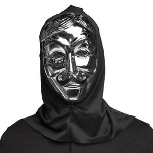 Gezichtsmasker Anonymous met Kap zilver