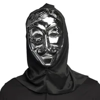 Gezichtsmasker Anonymous met Kap zilver