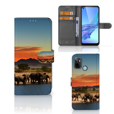 OPPO A53 | OPPO A53s Telefoonhoesje met Pasjes Olifanten