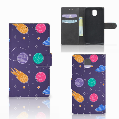 Samsung Galaxy Note 3 Wallet Case met Pasjes Space Samsung Galaxy Note 3 Wallet Case met Pasjes Space