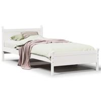 vidaXL Bedframe zonder matras massief grenenhout wit 90x200 cm, bed, bed ombouw, stapelbed, bedbodem, slaapkamermeubel, eenpersoonsbed, 1 persoonsbed
