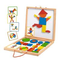 DJECO DJ3130 Geoform Tangram spel 42 delen, multicolor.