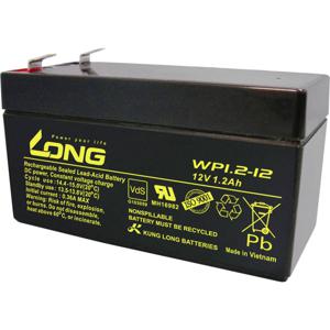 Long WP1.2-12 Loodaccu 12 V 1.2 Ah Loodvlies (AGM) (b x h x d) 97 x 59 x 43 mm Kabelschoen 4.8 mm VDS-certificering, Geringe zelfontlading, Onderhoudsvrij