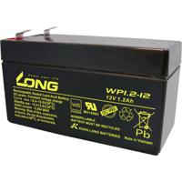 Long WP1.2-12 Loodaccu 12 V 1.2 Ah Loodvlies (AGM) (b x h x d) 97 x 59 x 43 mm Kabelschoen 4.8 mm VDS-certificering, Geringe zelfontlading, Onderhoudsvrij - thumbnail