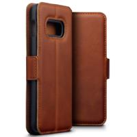 Qubits - lederen slim folio wallet hoes - Samsung Galaxy S10e - Cognac