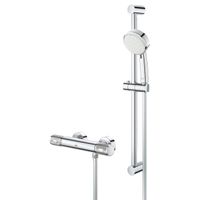 GROHE Grohtherm thermostatische opbouw douchemengkraan met glijstang en regendouche chroom 34834000 - thumbnail