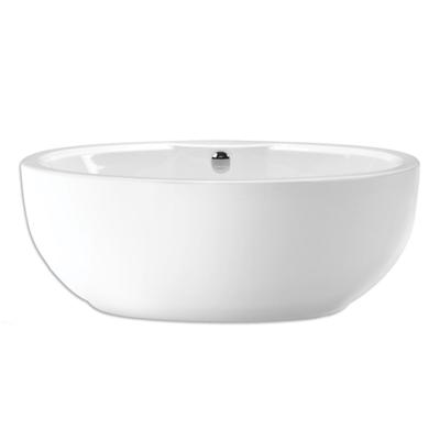 Ligbad Vrijstaand Xenz Levi Ovaal 1-2 Persoons Duobad 95x180x62cm Acryl Edelweiss Mat met Poten en Afvoer