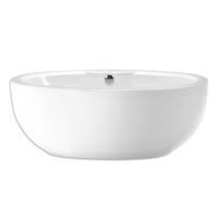 Ligbad Vrijstaand Xenz Levi Ovaal 1-2 Persoons Duobad 95x180x62cm Acryl Edelweiss Mat met Poten en Afvoer