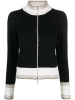 Barrie cardigan zippé Mottled en cachemire - Noir - thumbnail