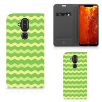 Nokia 8.1 Hoesje met Magneet Waves Green