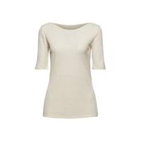 edc Women ribgebreide top van gerecycled polyester ecru