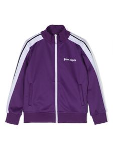 Palm Angels Kids veste bomber zippée à logo imprimée - Violet