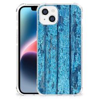 Apple iPhone 14 Plus Stevig Telefoonhoesje Wood Blue - thumbnail