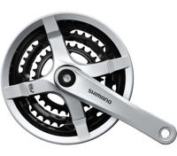 Shimano Crankstel 6/7/8 speed Tourney FC-TY501 met 170mm crankarm 48 x 38 x 28T met kettingscherm zilver - thumbnail