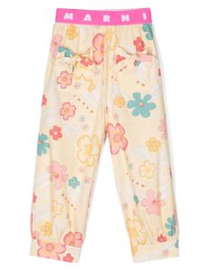 Marni Kids pantalon droit à fleurs - Jaune