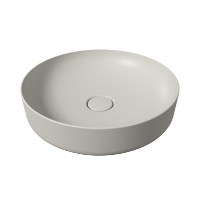 Salenzi Form ronde opbouw waskom met clickwaste mat grijs 45cm Salenzi Form ronde opbouw waskom met clickwaste mat grijs 45cm