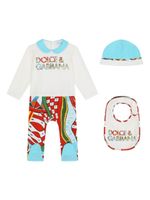 Dolce & Gabbana Kids lot de trois grenouillères à imprimé Carretto - Blanc