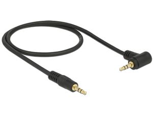 Delock 83754 Stereo Jack Kabel 3,5 mm 3-pin male > male haaks 1 m zwart