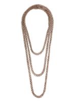 Brunello Cucinelli collier à ornements métalliques - Marron