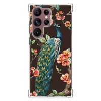 Samsung Galaxy S23 Ultra Case Anti-shock Pauw met Bloemen - thumbnail