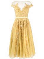 Zuhair Murad robe mi-longue à broderies - Jaune - thumbnail