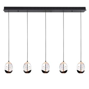 Highlight Hanglamp Clear Egg 5 lichts L 108 cm helder-zwart