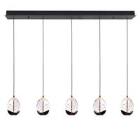 Highlight Hanglamp Clear Egg 5 lichts L 108 cm helder-zwart - thumbnail