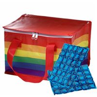 Puckator Kleine lunch koeltas met 2x flexibel koelelement - Regenboog print - 12 liter - Koeltas