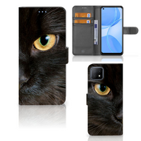 OPPO A73 5G Telefoonhoesje met Pasjes Zwarte Kat - thumbnail